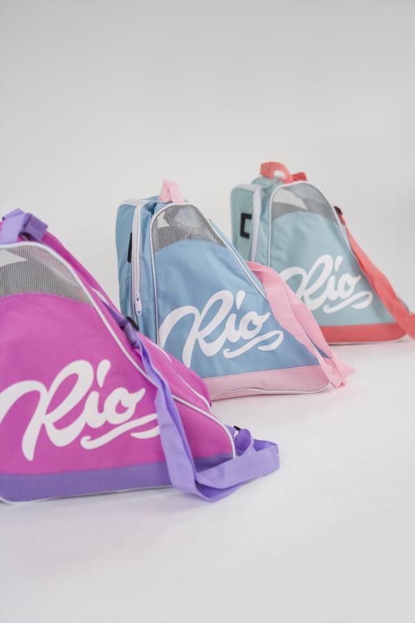 Rio Roller Script Skate Bag Rollschuhe Tasche Blau/Rosa 7