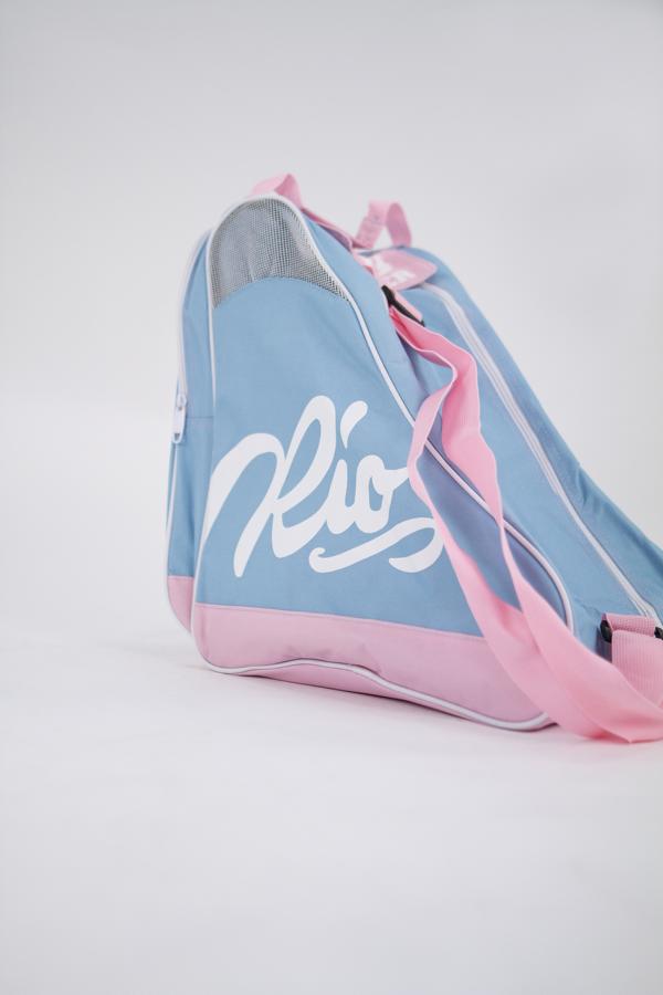 Rio Roller Script Skate Bag Rollschuhe Tasche Blau/Rosa 5