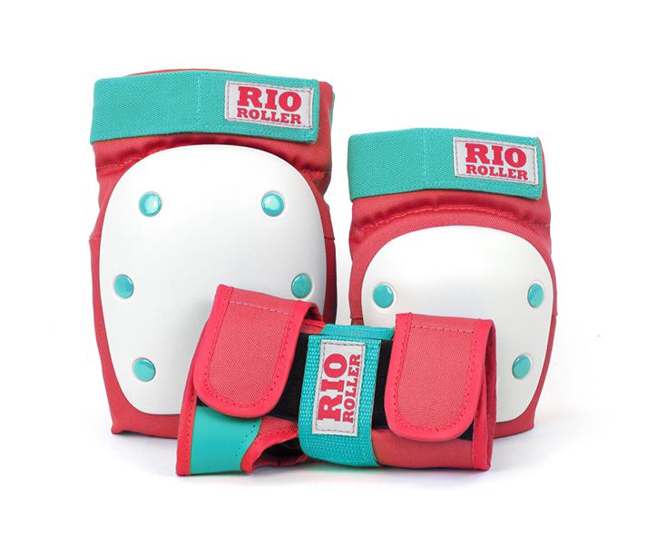Rio Roller Triple Pad Schoner Protektoren Red/Mint 1