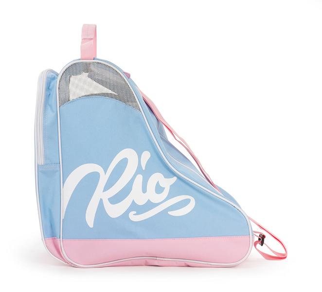 Rio Roller Script Skate Bag Rollschuhe Tasche Blau/Rosa 3