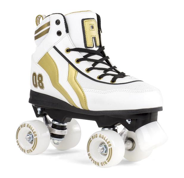 Rio Roller Varsity Quad Skates Weiß/Gold 1