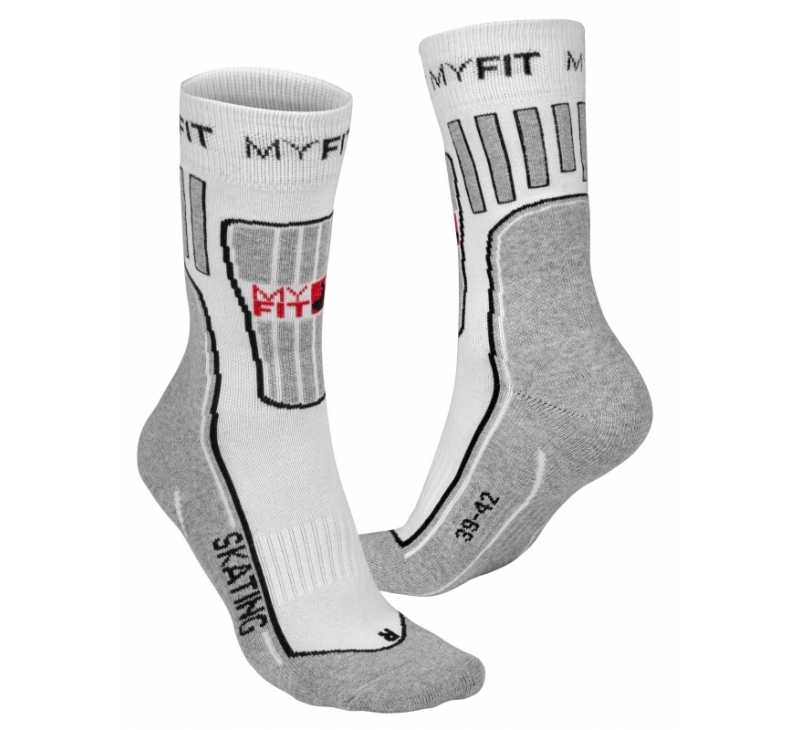 Powerslide Myfit Skater Socken Fitness Weiß Grau