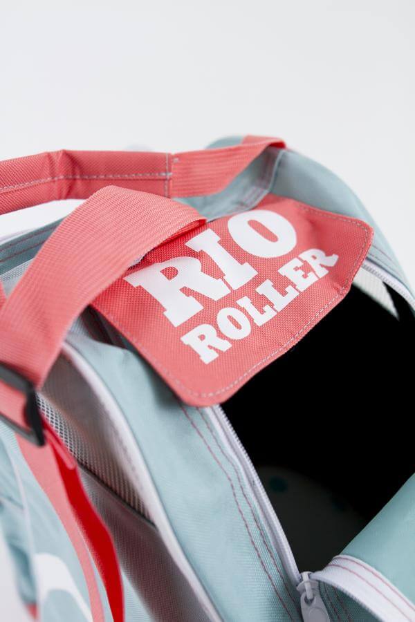 Rio Roller Script Skate Bag Rollschuhe Tasche Blau/Rosa 8