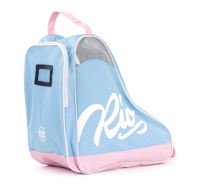 Rio Roller Script Skate Bag Rollschuhe Tasche Blau/Rosa 2