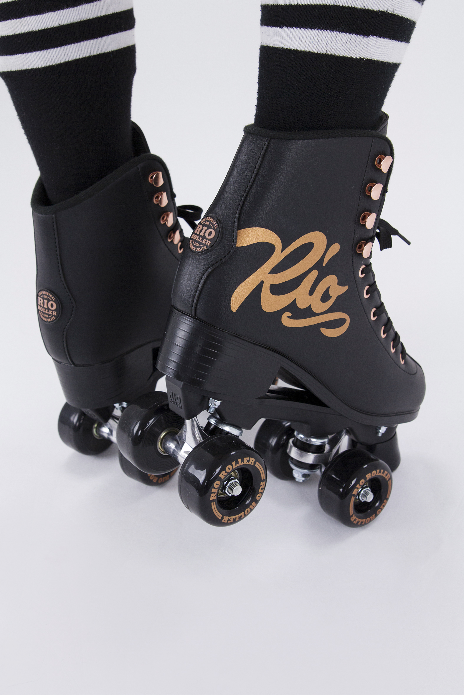 Rio Roller Figure Pro Quad Skates Rose  Black