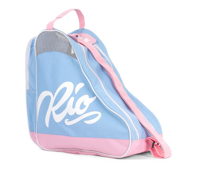 Rio Roller Script Skate Bag Rollschuhe Tasche Blau/Rosa 1
